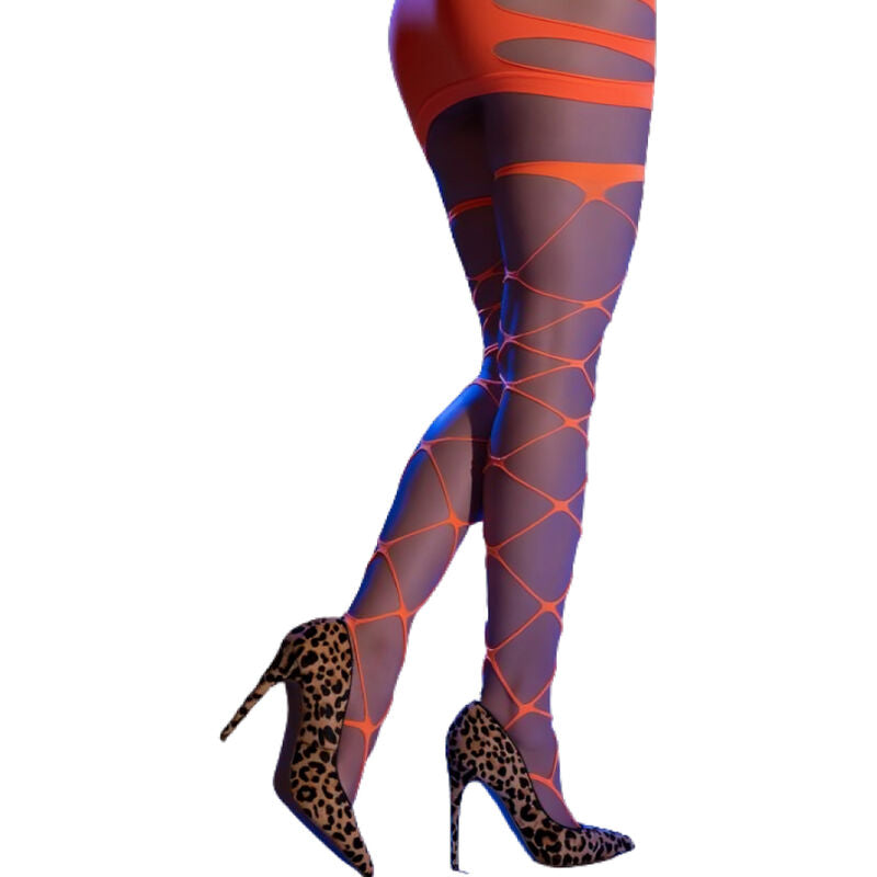 Close-up dos Collants Cabaret CHILIROSE CR 4264 brancos com grandes ilhós.