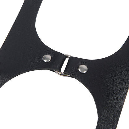 SUBBLIME Arnês de Corpo Completo em couro preto com fivelas, exibindo design sedutor e material de qualidade.