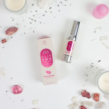 SECRET PLAY Bálsamo Clitoriano Estimulante PWR Morango 15ml para prazer vibratório intenso.