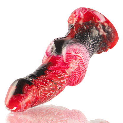 Detalhe do dildo EPIC CYBERSILICOCK Helios realista com testículos e textura suave