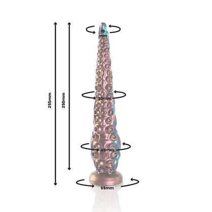 Close-up do Dildo Charybdis EPIC CYBERSILICOCK, mostrando o seu design de tentáculo fino e a textura de silicone.
