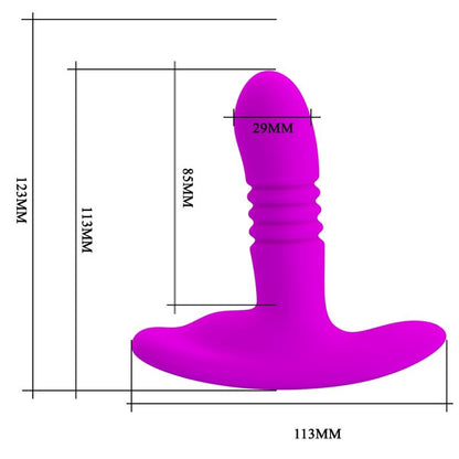 PRETTY LOVE Vibrador Plug Anal Heather com movimento up-down e controle remoto.