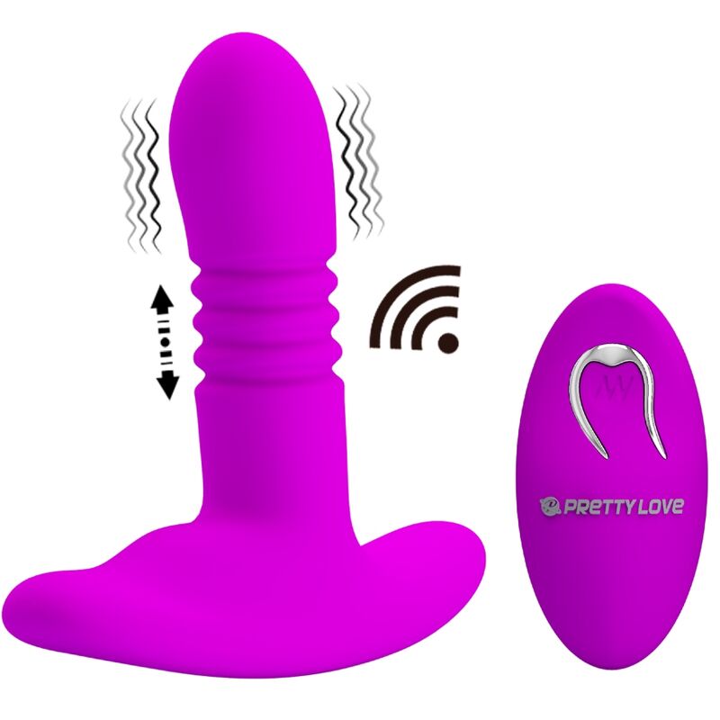 PRETTY LOVE Vibrador Plug Anal Heather com movimento up-down e controle remoto.