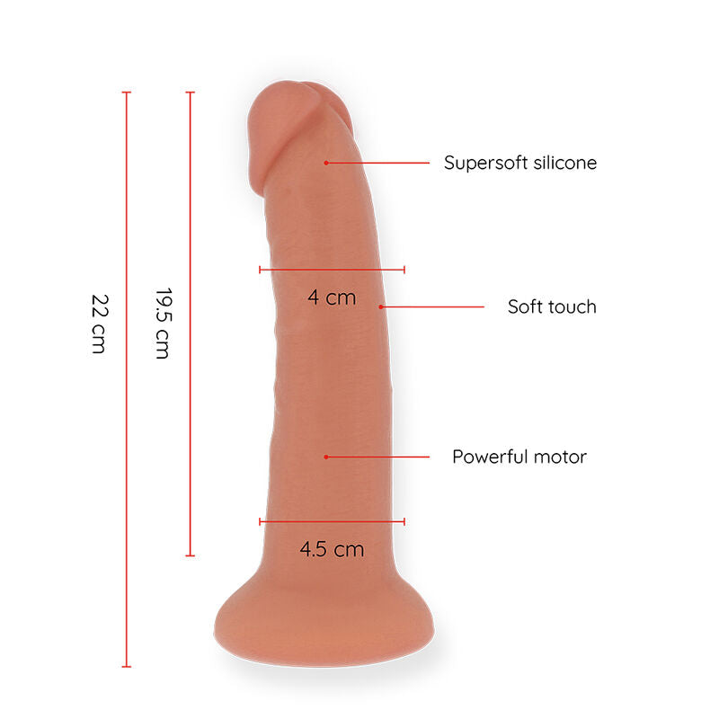 Close-up do ONINDER Vibrador Dildo Bogotá Grande, destacando o silicone macio e o design ergonómico.