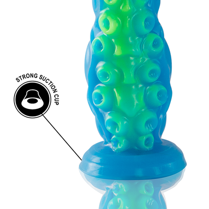Dildo tentáculo fluorescente EPIC CYBERSILICOCK Scylla Grande em silicone premium.