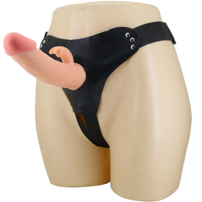 Close-up of the PRETTY LOVE Arnês com Dildo Mavis Universal 19cm Natural, showing its realistic texture and harness.