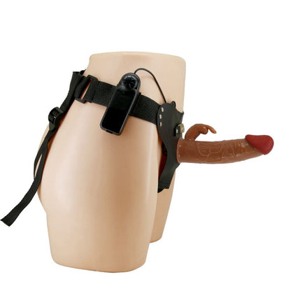 MARION HARNESS BRAGUITAS UNIVERSALES CON DILDO VIBRADOR MARRÓN DE 19 CM