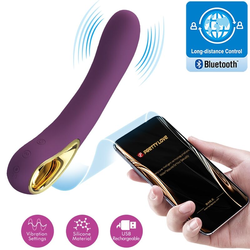 Close-up of the PRETTY LOVE Ethan Vibrador Ponto G Recarregável Roxo, showing its ergonomic design and silicone texture.