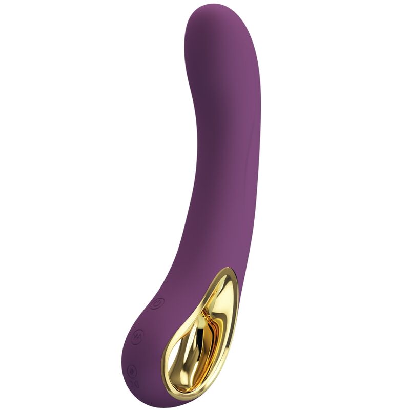 Close-up of the PRETTY LOVE Ethan Vibrador Ponto G Recarregável Roxo, showing its ergonomic design and silicone texture.