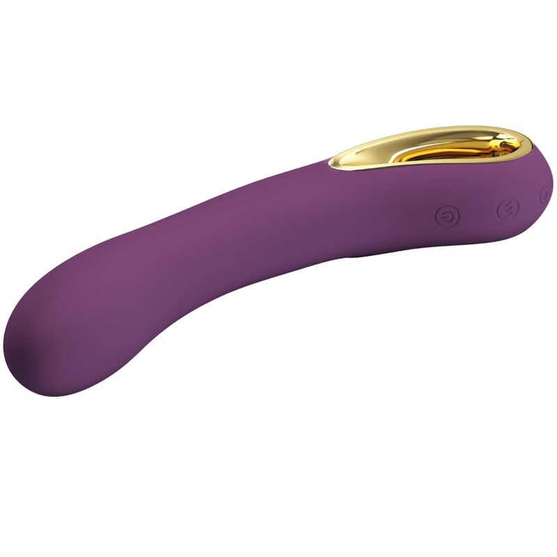 Close-up of the PRETTY LOVE Ethan Vibrador Ponto G Recarregável Roxo, showing its ergonomic design and silicone texture.