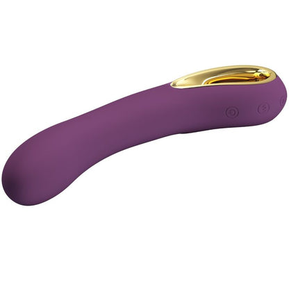 Close-up of the PRETTY LOVE Ethan Vibrador Ponto G Recarregável Roxo, showing its ergonomic design and silicone texture.