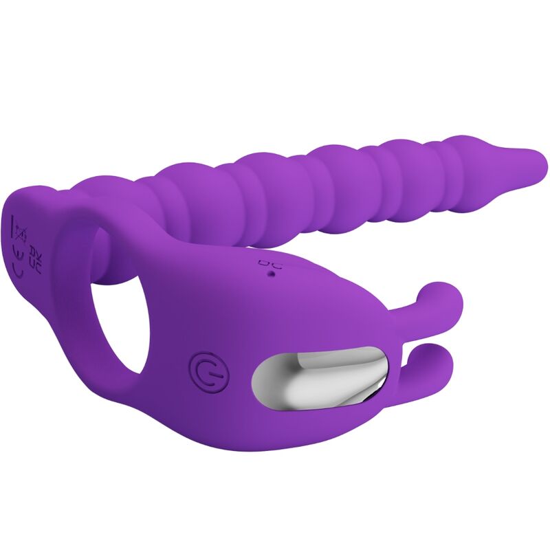 Anel peniano PRETTY LOVE BLACKNEY com plug vibrador de próstata de silicone