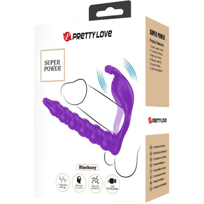 Anel peniano PRETTY LOVE BLACKNEY com plug vibrador de próstata de silicone