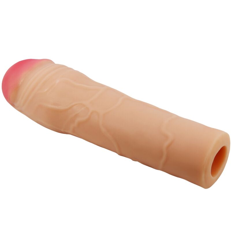 Close-up of the PRETTY LOVE Extensor Peniano Chane showing its ultra-realistic texture and features for enhancement.