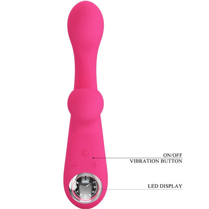 Vibrador estimulador Pretty Love Skylar rosa em silicone macio com design ergonómico