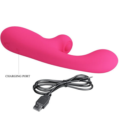 Vibrador estimulador Pretty Love Skylar rosa em silicone macio com design ergonómico
