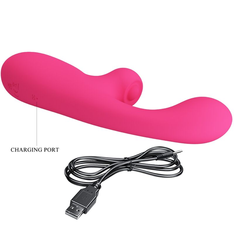 Vibrador estimulador Pretty Love Skylar rosa em silicone macio com design ergonómico