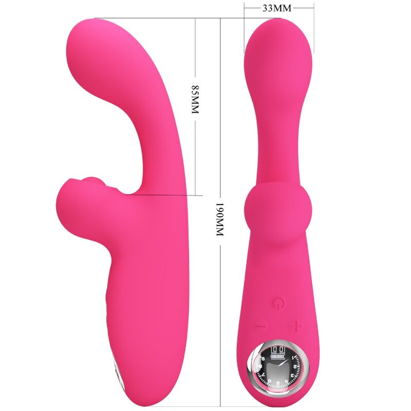 Vibrador estimulador Pretty Love Skylar rosa em silicone macio com design ergonómico