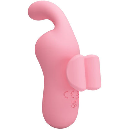 PRETTY LOVE Vibrador de Dedo e Sucker Magic Fairy 10 Funções, mostrando design compacto e cor rosa.