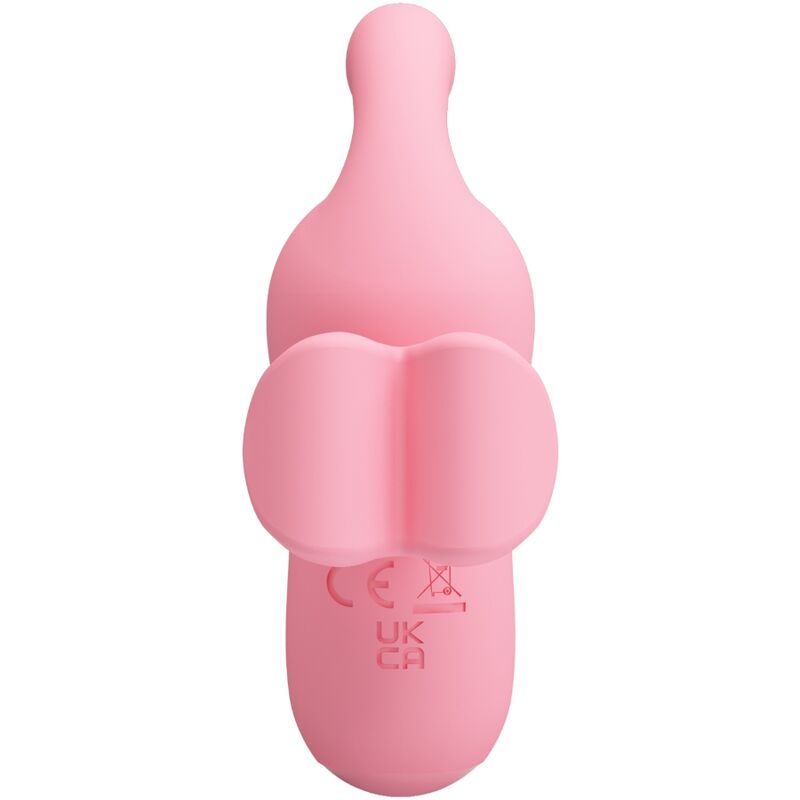 PRETTY LOVE Vibrador de Dedo e Sucker Magic Fairy 10 Funções, mostrando design compacto e cor rosa.