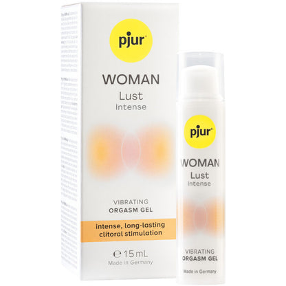 PJUR Gel Vibrante Woman Lust 15ml para estimulação clitoriana intensa.