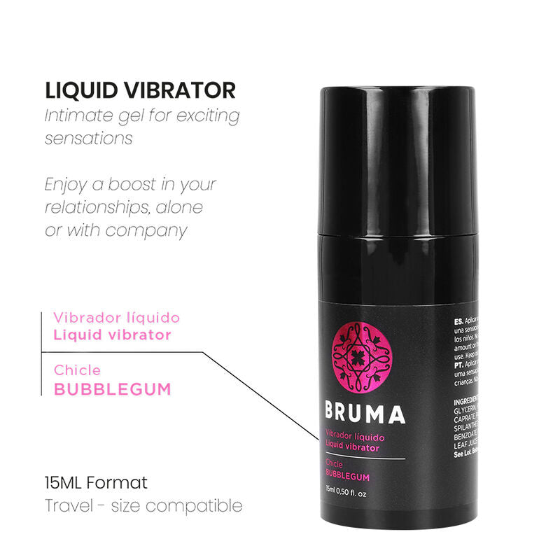 Bruma Vibrador Líquido Ultra Deslizante Bubblegum 15 ML para prazer sensorial.