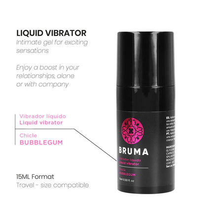 Bruma Vibrador Líquido Ultra Deslizante Bubblegum 15 ML para prazer sensorial.