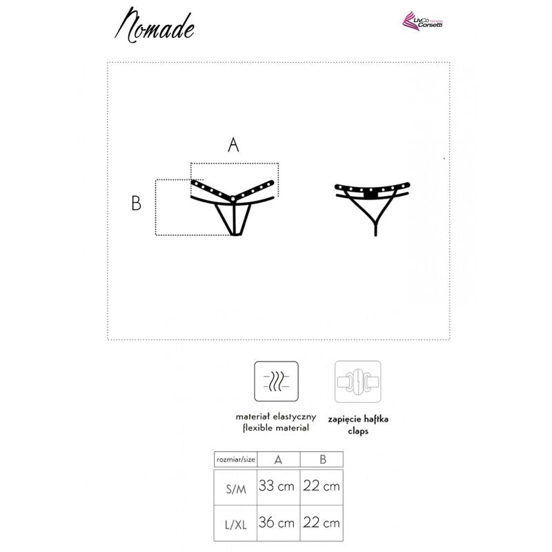 LIVCO CORSETTI FASHION - TANGA NOMADE SIN ENTREPIERNA NEGRO