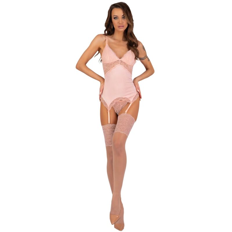 LIVCO CORSETTI FASHION - CONJUNTO PERSINNE PEACH + BRAGUITAS + MEDIAS