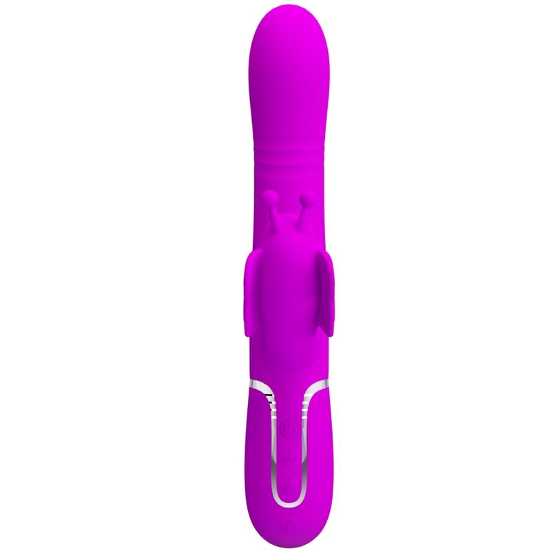 PRETTY LOVE Vibrador Coelho Multifunções 4 em 1 Fúcsia com estimulador de Ponto G e Clítoris.