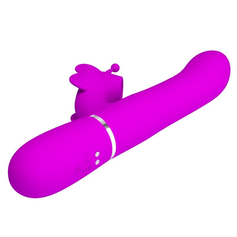 PRETTY LOVE Vibrador Coelho Multifunções 4 em 1 Fúcsia com estimulador de Ponto G e Clítoris.