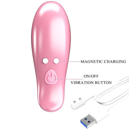 Pinças vibratórias Pretty Love Leaf para mamilos, em rosa, com detalhes do design e funcionalidade.