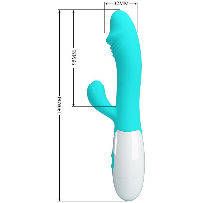 Vibrador PRETTY LOVE Snappy G-Spot Aqua Verde, destacando seu design flexível e estimuladores.