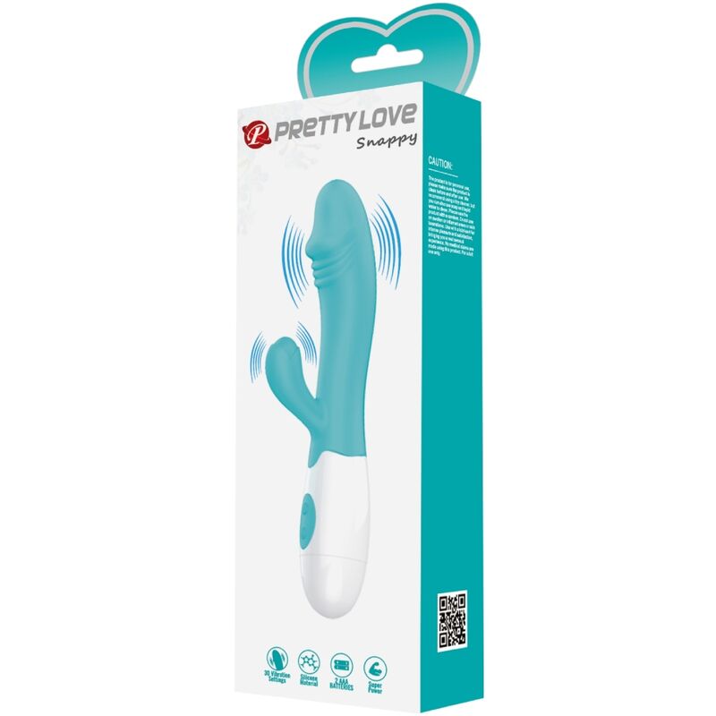 Vibrador PRETTY LOVE Snappy G-Spot Aqua Verde, destacando seu design flexível e estimuladores.