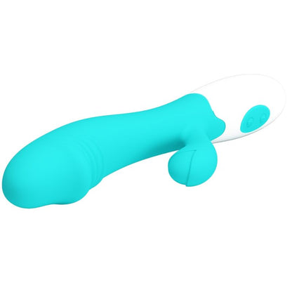 Vibrador PRETTY LOVE Snappy G-Spot Aqua Verde, destacando seu design flexível e estimuladores.
