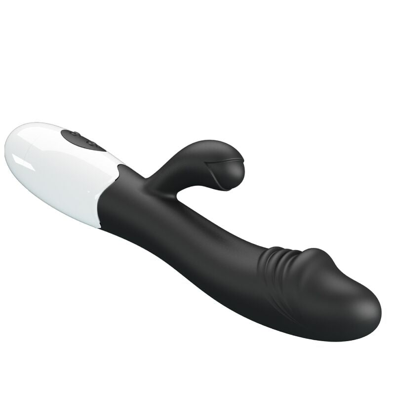 Vibrador Ponto G Snappy Pretty Love com design flexível e estimulação clitoriana, cor preta.