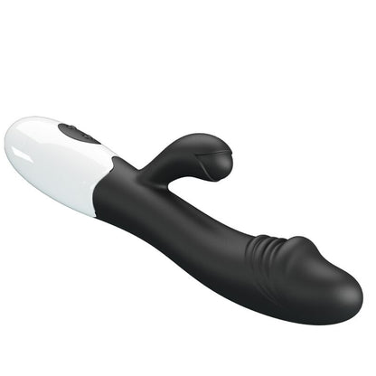 Vibrador Ponto G Snappy Pretty Love com design flexível e estimulação clitoriana, cor preta.