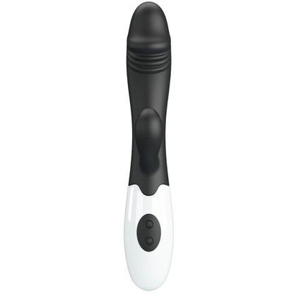 Vibrador Ponto G Snappy Pretty Love com design flexível e estimulação clitoriana, cor preta.