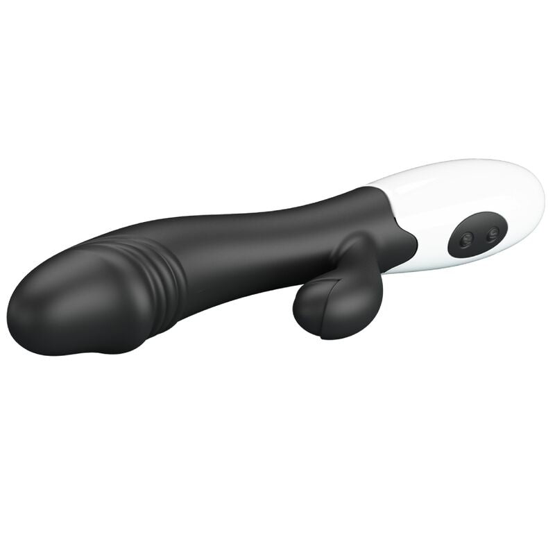 Vibrador Ponto G Snappy Pretty Love com design flexível e estimulação clitoriana, cor preta.