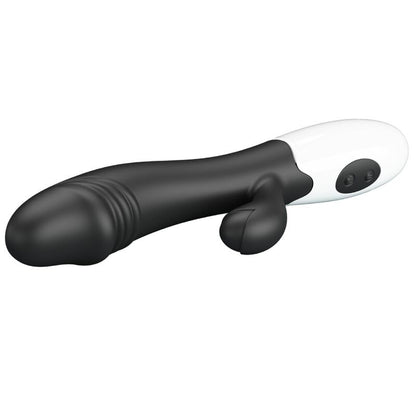 Vibrador Ponto G Snappy Pretty Love com design flexível e estimulação clitoriana, cor preta.