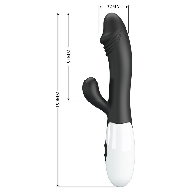 Vibrador Ponto G Snappy Pretty Love com design flexível e estimulação clitoriana, cor preta.