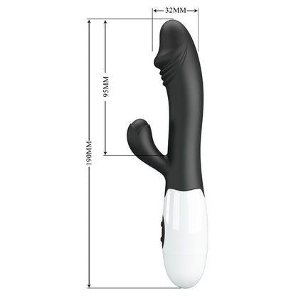 Vibrador Ponto G Snappy Pretty Love com design flexível e estimulação clitoriana, cor preta.