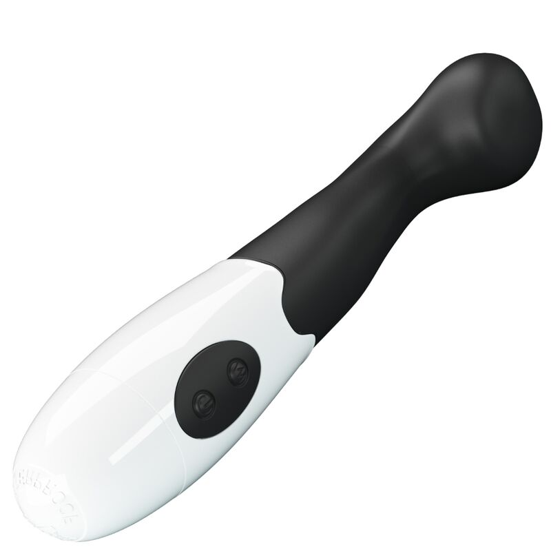 Close-up do vibrador PRETTY LOVE Charles G-Spot preto, destacando o seu design elegante e textura em silicone.