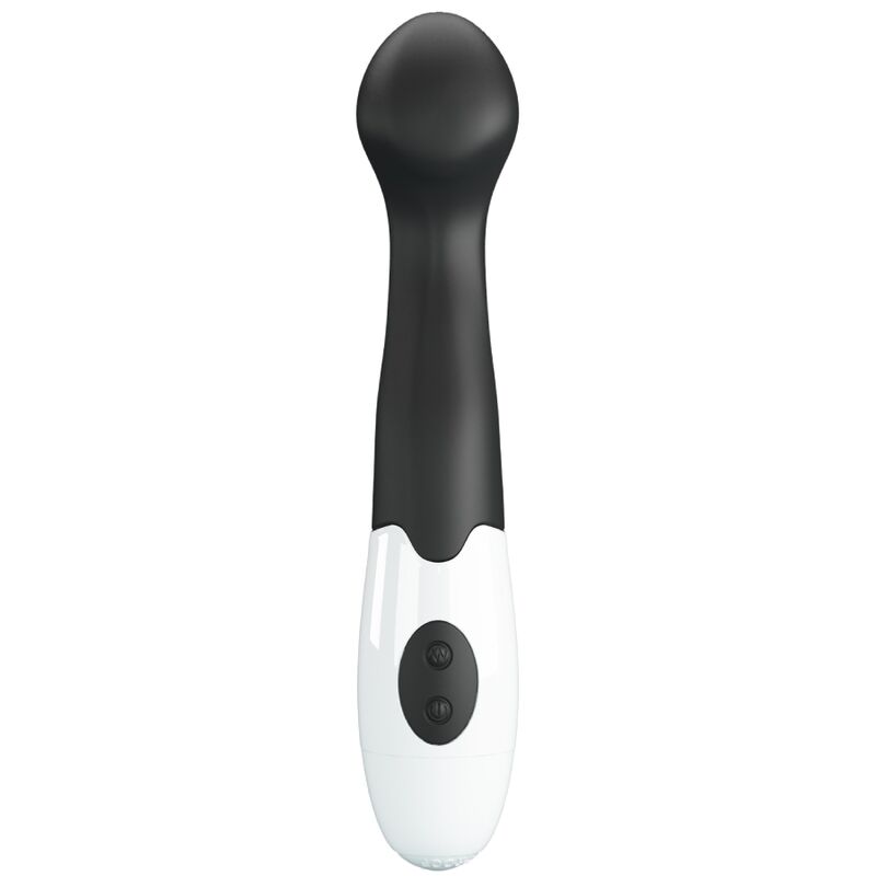 Close-up do vibrador PRETTY LOVE Charles G-Spot preto, destacando o seu design elegante e textura em silicone.
