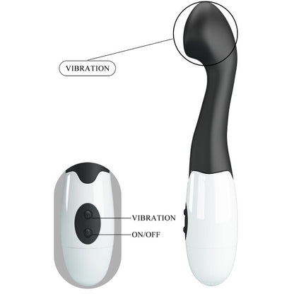 Close-up do vibrador PRETTY LOVE Charles G-Spot preto, destacando o seu design elegante e textura em silicone.