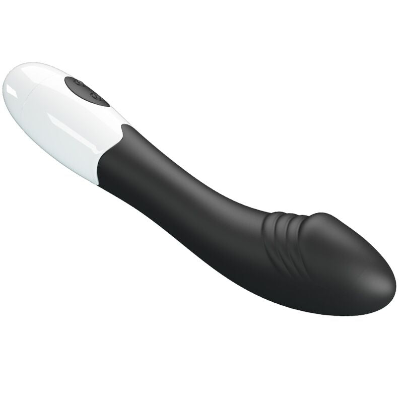 Vibrador G-Spot Elemental PRETTY LOVE preto com 30 modos de vibração para estimulação do ponto G.