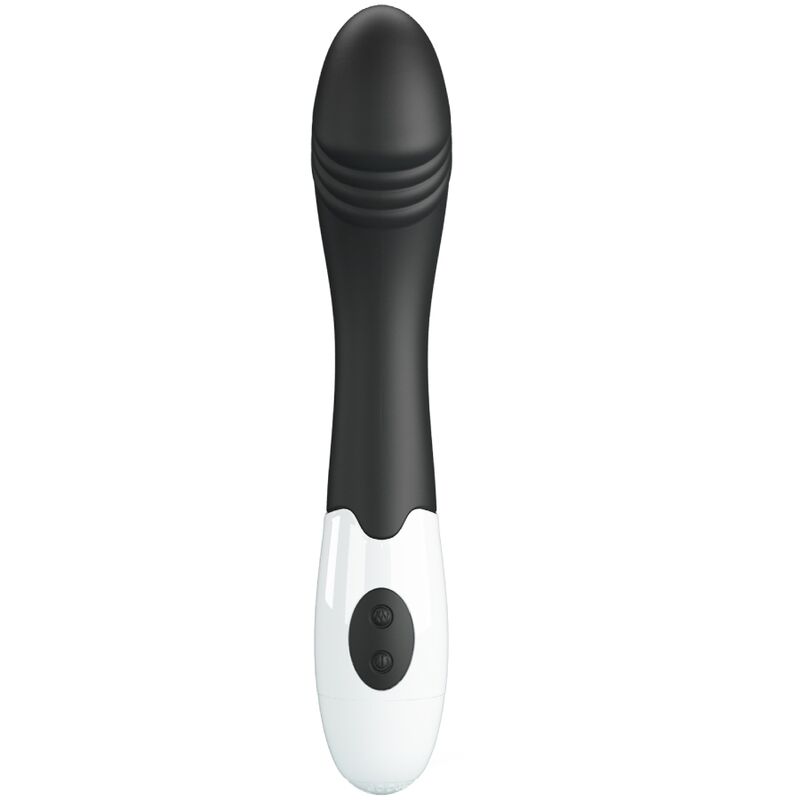 Vibrador G-Spot Elemental PRETTY LOVE preto com 30 modos de vibração para estimulação do ponto G.