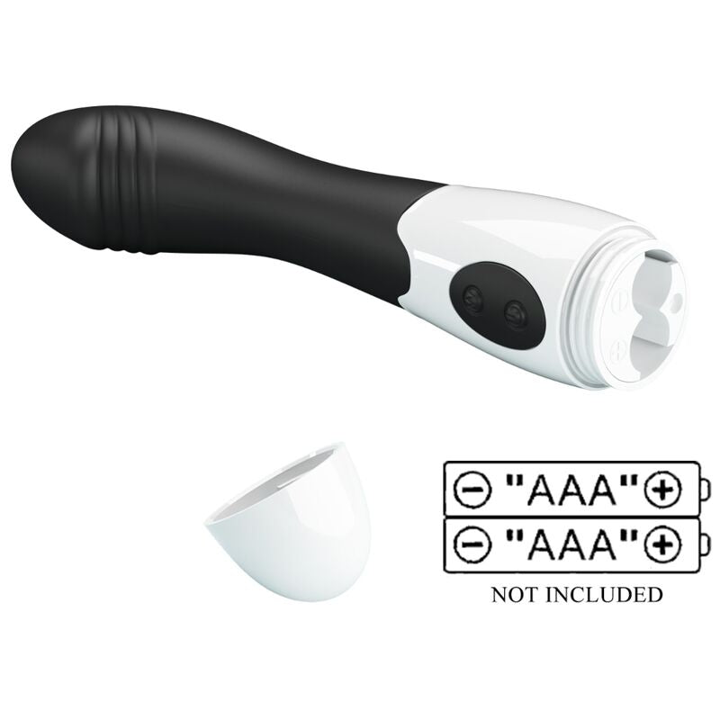 Vibrador G-Spot Elemental PRETTY LOVE preto com 30 modos de vibração para estimulação do ponto G.