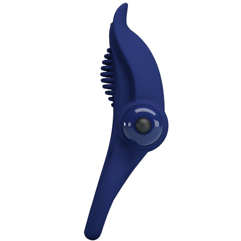Pretty Love Bronson Anel Peniano Duplo Vibratório Azul em silicone