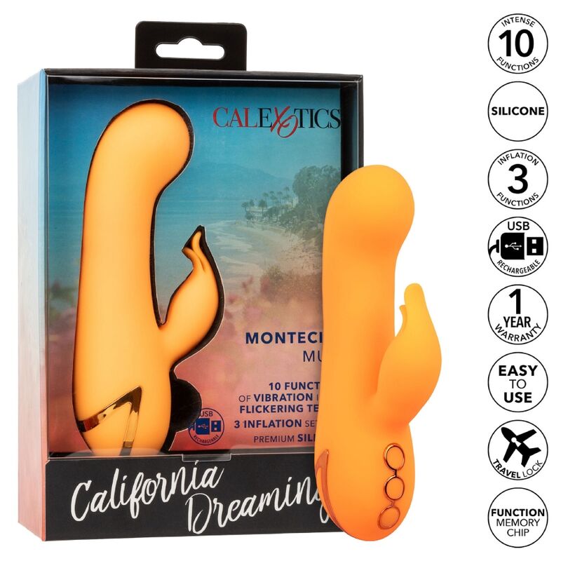 Vibrador Conejo Montecito Muse Doble con Inflación y 10 Funciones